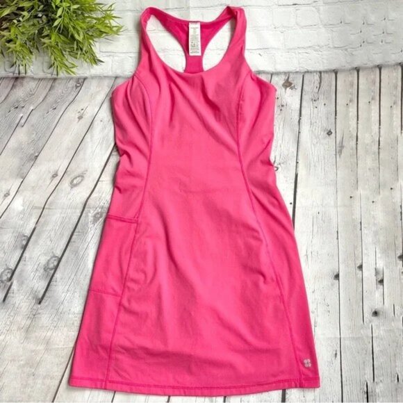 Sweaty Betty Power Workout Racerback Gym/Tennis Pink Tank Dress - Picture 5 of 6